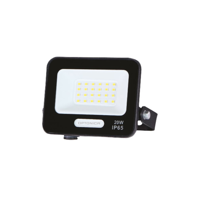 LED SMD FLOODLIGHT BLACK 20W 90lm/W AC180-265V 120° IP65 4000K - 15cm CABLE