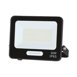 LED SMD FLOODLIGHT BLACK 50W 90lm/W AC180-265V 120° IP65 6000K - 15cm CABLE