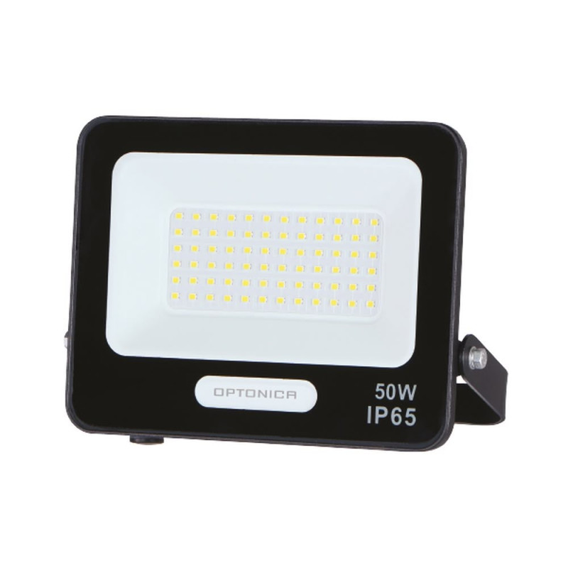 LED SMD FLOODLIGHT BLACK 50W 90lm/W AC180-265V 120° IP65 3000K - 15cm CABLE