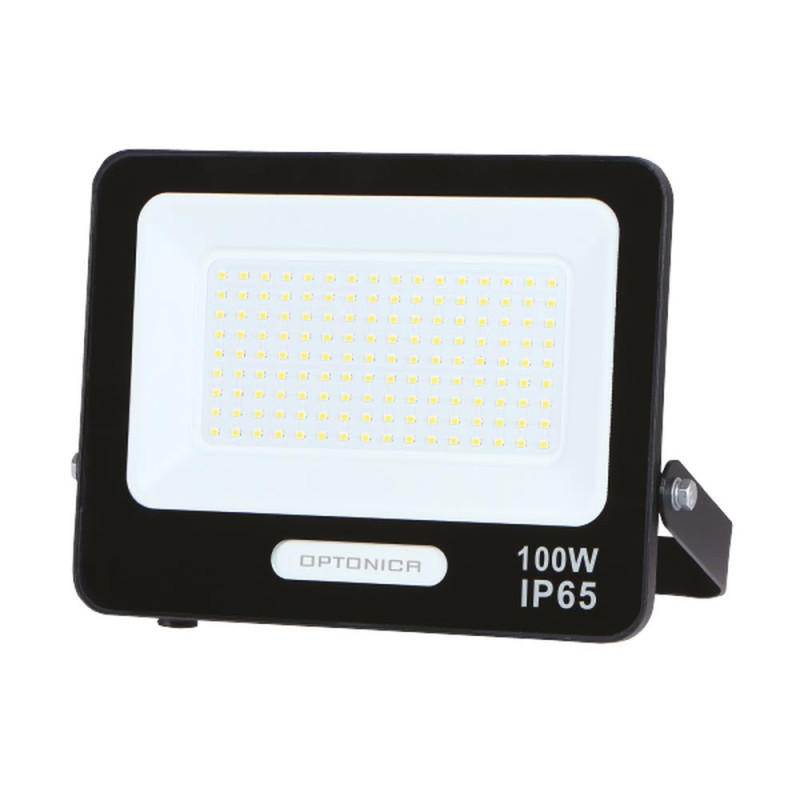LED SMD FLOODLIGHT BLACK 100W 90lm/W AC180-265V 120° IP65 4000K - 15cm CABLE