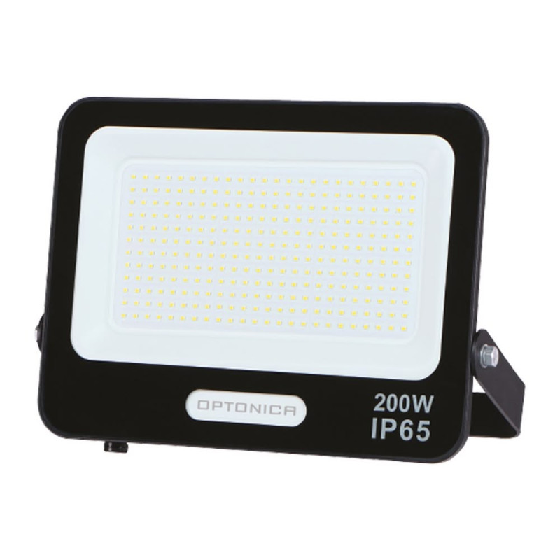 LED SMD FLOODLIGHT BLACK 200W 90lm/W AC180-265V 120° IP65 6000K - 30cm CABLE