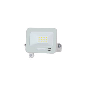 LED SMD FLOODLIGHT WHITE 10W 90lm/W AC180-265V 120° IP65 6000K + SENSOR - 15cm CABLE