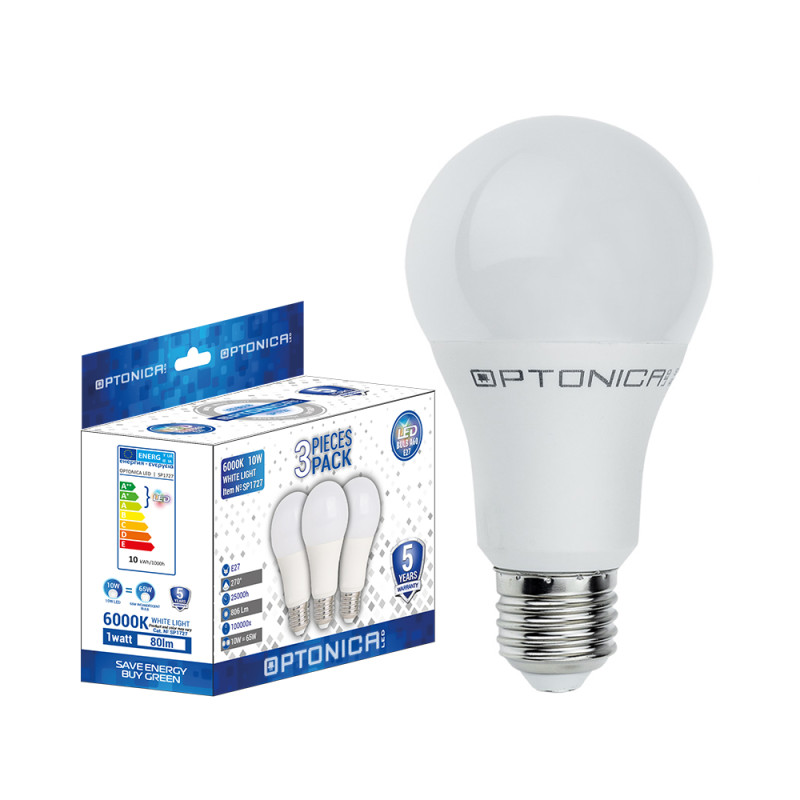 LED BULB A60 E27 15W 1500LM RA>80 AC175-265V 2700K - 3PCS/BOX