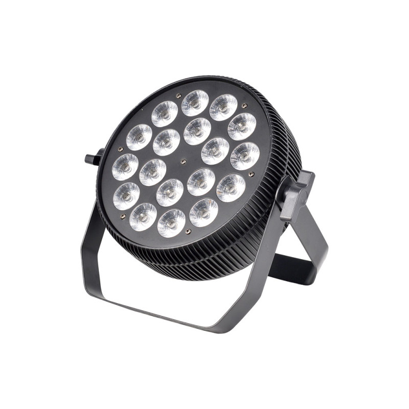 18x10W FLAT RGBWA+UV LED Színpadi reflektor lámpa  15° DMX, Effekt, Eotic, Strobe, Dimmer