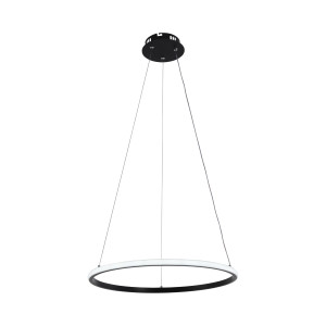 DESIGN Kör alakú LED lámpa LED lámpa 500mm 30W 2080LM FEKETE CCT 3000K-6000K Fényerőszabályozással és távirányítóval