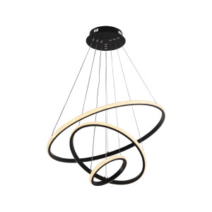 RINGS DESIGN kör lámpák LED világítással LED világítással 78W 4480LM FEKETE CCT 3000K-6000K Fényerőszabályozással és távirányítóval