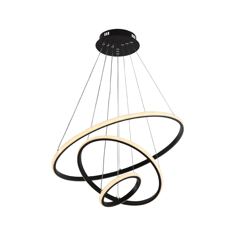 RINGS DESIGN kör lámpák LED világítással LED világítással 78W 4480LM FEKETE CCT 3000K-6000K Fényerőszabályozással és távirányítóval