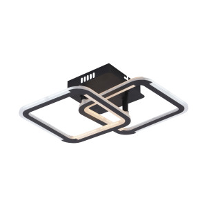 Mennyezeti LED lámpa dupla négyzet formával 30W 2940LM FEKETE CCT 3000K-6000K Fényerőszabályozással és távirányítóval