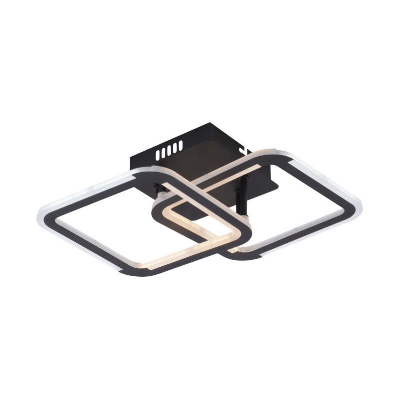 Mennyezeti LED lámpa dupla négyzet formával 30W 2940LM FEKETE CCT 3000K-6000K Fényerőszabályozással és távirányítóval