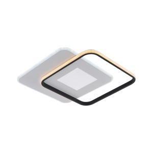 Mennyezeti LED lámpa dupla négyzet formával 60W 4800LM Fehér és Fekete CCT 3000K-6000K Fényerőszabályozással és távirányítóval