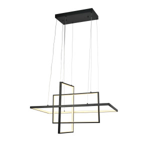 DOMINO MODERN DESIGN LED függesztett lámpa Szálcsiszolt Fekete 67W 5360LM 3000K