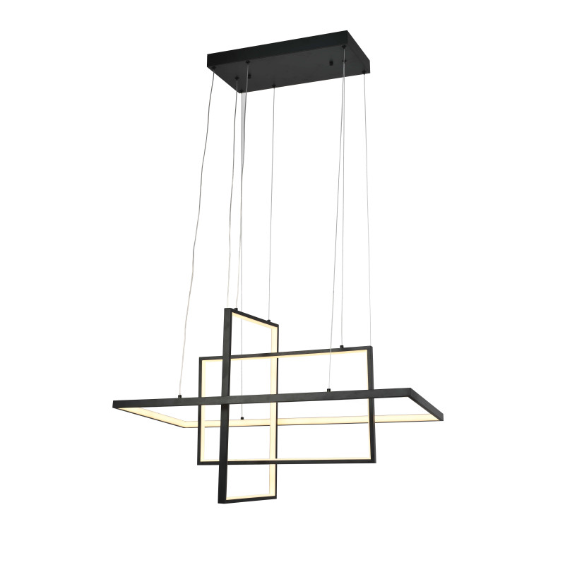 DOMINO MODERN DESIGN LED függesztett lámpa Szálcsiszolt Fekete 67W 5360LM 3000K