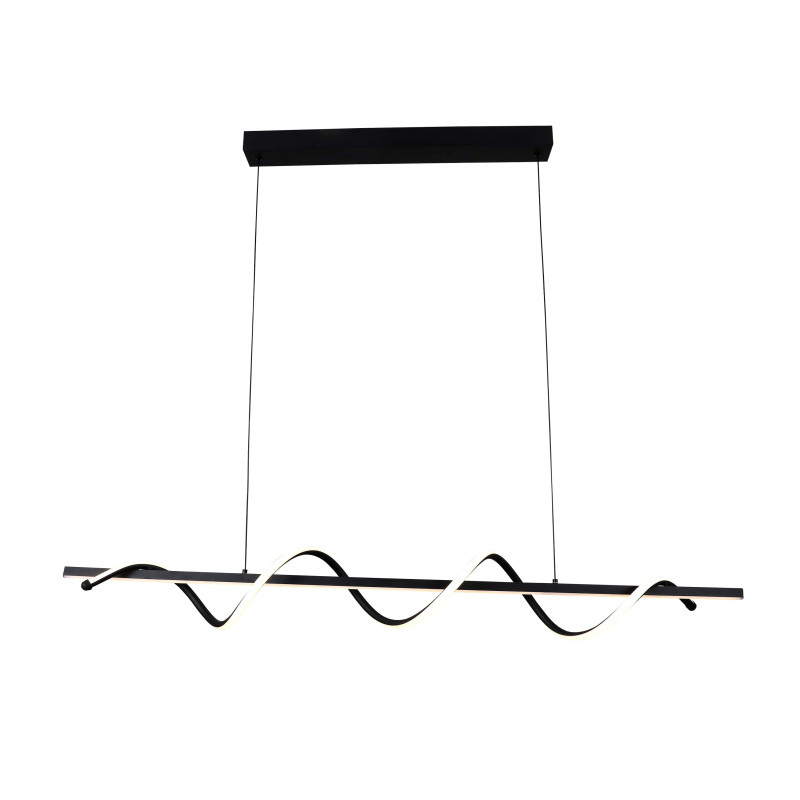 SERPENTINO MODERN DESIGN LED függesztett lámpa Szálcsiszolt Fekete 30W 2400LM 3000K