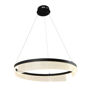 CASCADA MODERN DESIGN LED Függesztett Lámpa Szálcsiszolt fekete 23W 1840LM 3000K