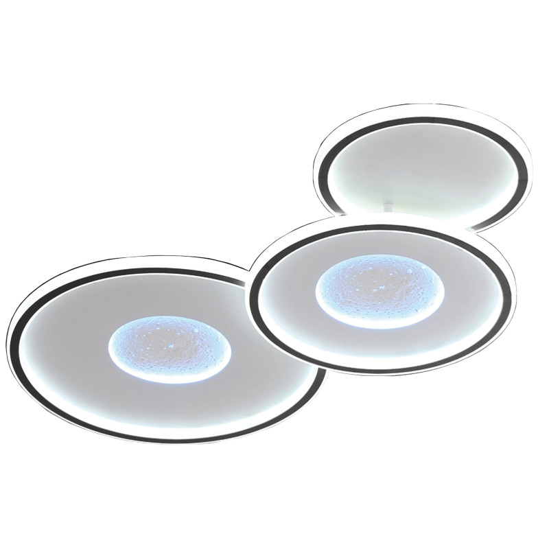 MOON MODERN DESIGN Mennyezeti Lámpacsoport Szálcsiszolt Fekete 106W 8480LM 3000K