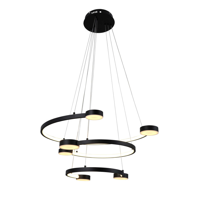 MODERN DESIGN LED három szintes függesztett lámpa Fekete 40W 3200LM 3000K