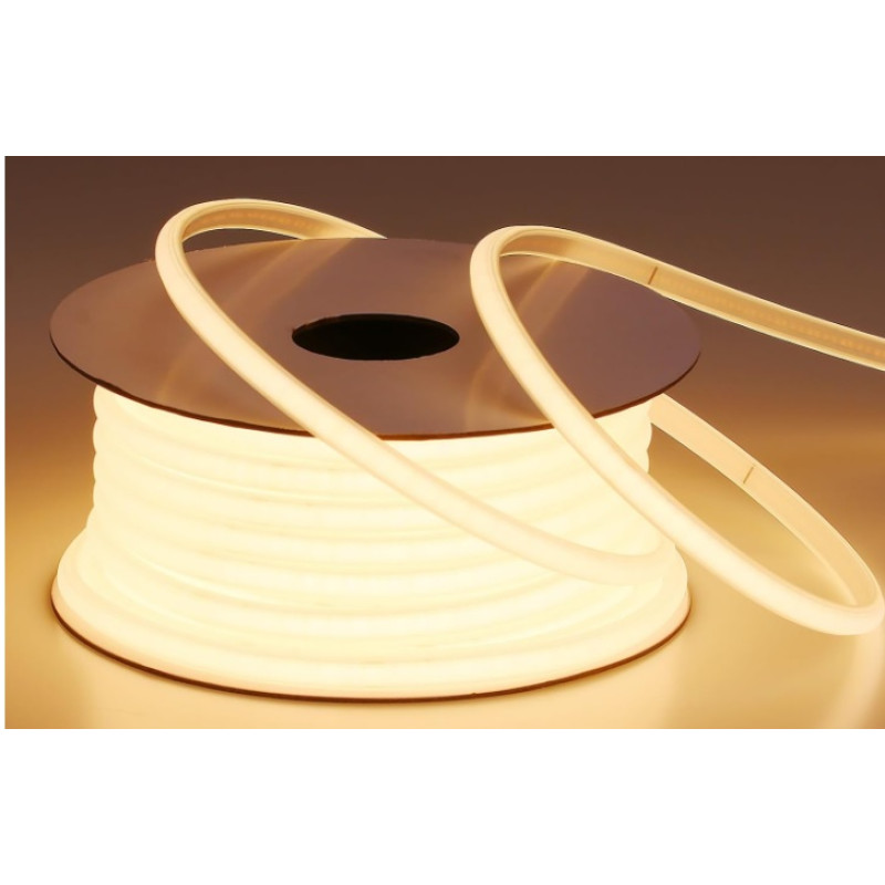 Kültéri COB LED Szalag  opál burkolattal 220VAC 10W/m 3000K Meleg Fehér 288LED/m IP65 - Optonica-4956