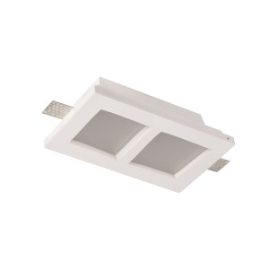 CEILING FITTING TRIMLESS RECESSED GYPSUM SQUARE FROSTED 2*GU10-SOCKET MAX-10W
