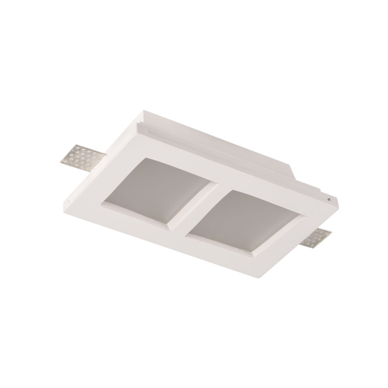 CEILING FITTING TRIMLESS RECESSED GYPSUM SQUARE FROSTED 2*GU10-SOCKET MAX-10W