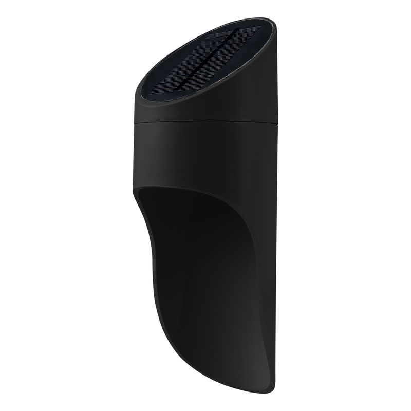 Napelemes (Szolár) LED szpot fali lámpa henger 6000K 60lm IP44 Fekete - Optonica