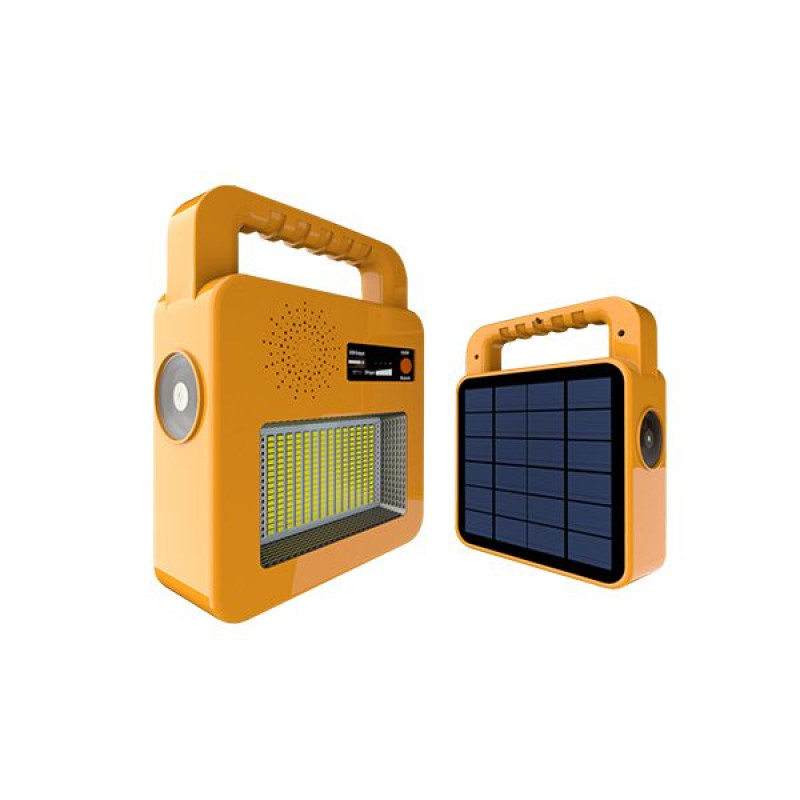 SOLAR BLUETOOTH SPEAKER+LAMP 3.7V 6AH, 3W 400LM IP44 - YELLOW