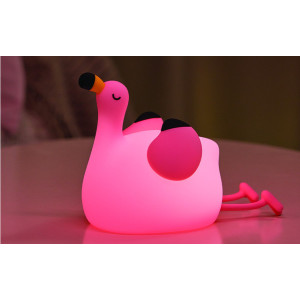 Gyerek éjjeli LED lámpa és játék Dimmelhető Akkus  Flamingó