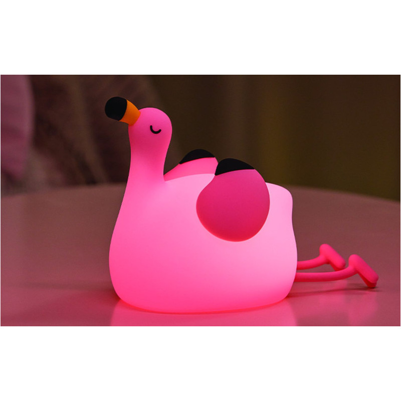 Gyerek éjjeli LED lámpa és játék Dimmelhető Akkus  Flamingó