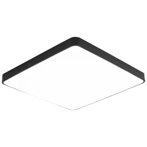 Modern négyzet alakú mennyezeti lámpa lekerekített sarkokkal LED 64Watt 4800LM 4500K Természetes fehér fényű - FEKETE
