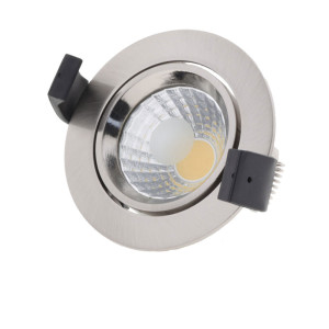 8W LED COB DOWNLIGHT ROUND, ROTATABLE, 2700K - INOX