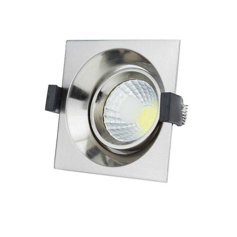 8W LED COB DOWNLIGHT SQUARE, ROTATABLE, 6000K - INOX