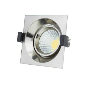 8W LED COB DOWNLIGHT SQUARE, ROTATABLE, 4500K - INOX