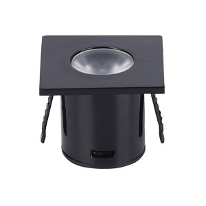 1W LED DOWNLIGHT SQUARE BLACK AC220-240V 60LM 3000K