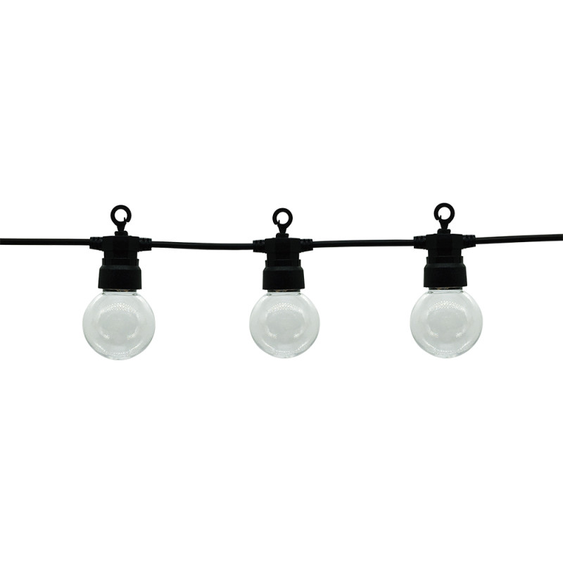 BLACK OUTDOOR STRING LIGHT WITH BULBS 2700K 20PCS/G45 IP65 13M