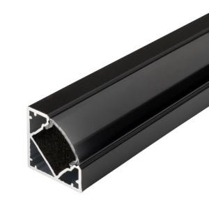 ALUMINIUM PROFILE FOR LED STRIP BLACK BODY/BLACK COVER L=2m