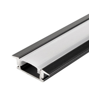 ALUMINIUM PROFILE FOR LED STRIP BLACK BODY/BLACK COVER L=2m - BUILT-IN