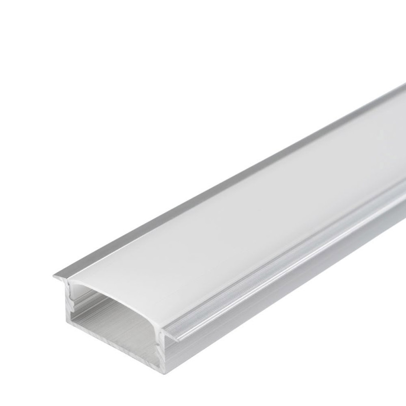 ALUMINIUM PROFILE FOR LED STRIP BUILT IN GRAY BODY/WHITE COVER L=2m 23.5x10x21.5mm