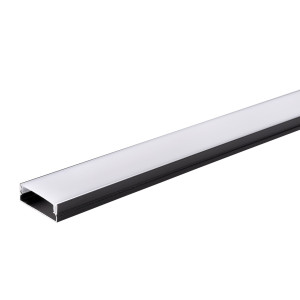 ALUMINIUM PROFILE FOR LED STRIP BLACK BODY/WHITE COVER L=2m 30x10mm