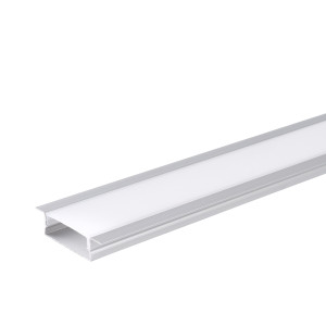 Süllyeszthető LED szalag profil 41x10mm Ezüst színű Fehér Opál fedővel