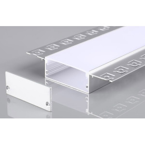 ALUMINIUM PROFILE FOR LED STRIP SILVER BODY/WHITE COVER L=2m 50x20mm