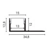 ALUMINIUM PROFILE FOR LED STRIP SILVER BODY/WHITE COVER L=2m