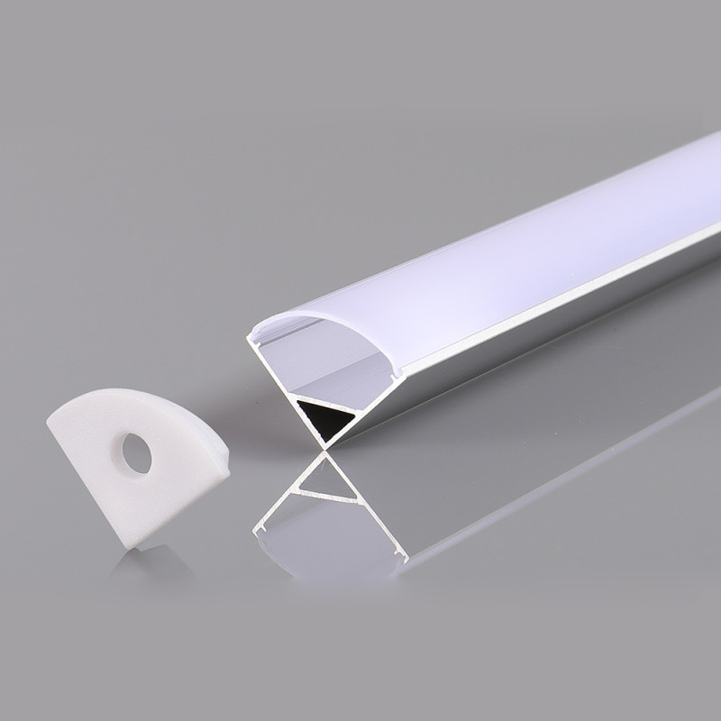 ALUMINIUM PROFILE ANGLE FOR LED STRIP GRAY BODY/WHITE COVER L=2m 16x16x10.5mm