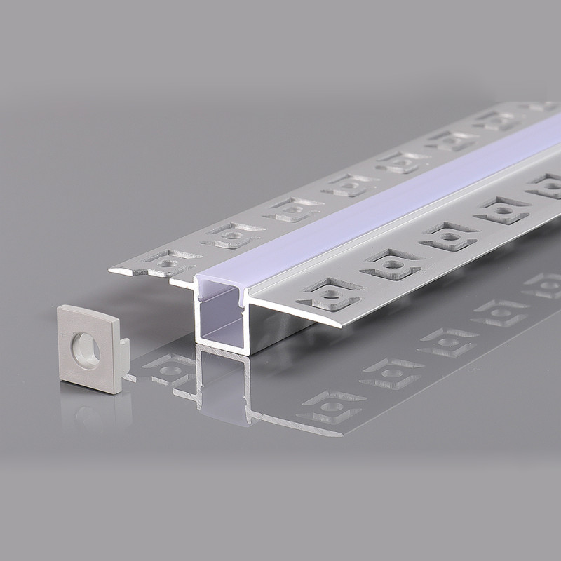 ALUMINIUM PROFILE FOR LED STRIP GRAY BODY/WHITE COVER L=2m 56x15x15mm