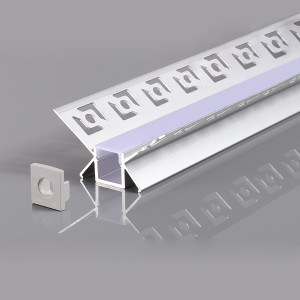 ALUMINIUM PROFILE FOR LED STRIP GRAY BODY/WHITE COVER L=2m 48x28mm