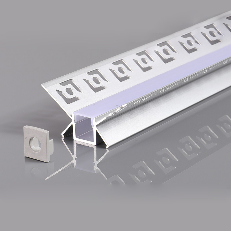 ALUMINIUM PROFILE FOR LED STRIP GRAY BODY/WHITE COVER L=2m 48x28mm