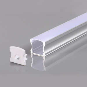 ALUMINIUM PROFILE FOR LED STRIP GRAY BODY/WHITE COVER L=2m 17.2x14.4x12mm