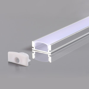 ALUMINIUM PROFILE FOR LED STRIP BLACK BODY/WHITE COVER L=2m 17.4x7x12.4mm