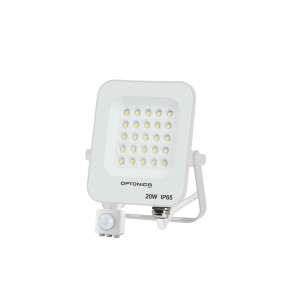 LED SMD FLOODLIGHT WHITE 20W 1800LM AC220-240V 90° IP65 6000K + SENSOR