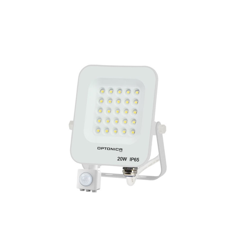 LED SMD FLOODLIGHT WHITE 20W 1800LM AC220-240V 90° IP65 2700K + SENSOR