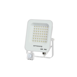 LED SMD FLOODLIGHT WHITE 30W 2700LM AC220-240V 90° IP65 2700K + SENSOR