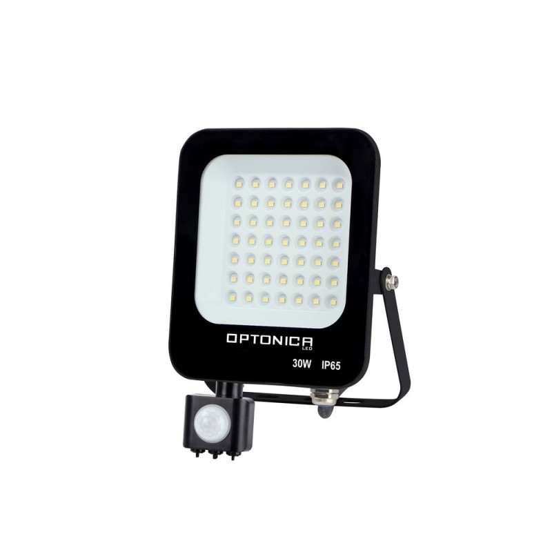 LED SMD FLOODLIGHT BLACK 30W 2700LM AC220-240V 90° IP65 2700K + SENSOR